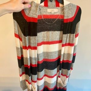 LOFT Multicolor Long Cardigan